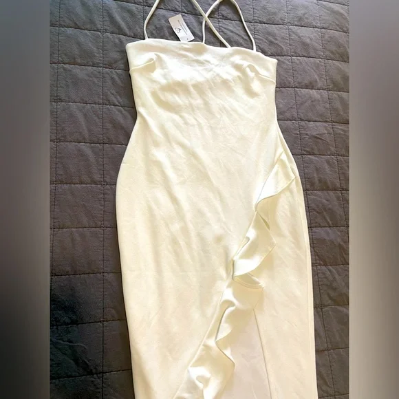 NWT White Strappy Ruffled Dress by Windsor |Size Large - Picture 3 of 13